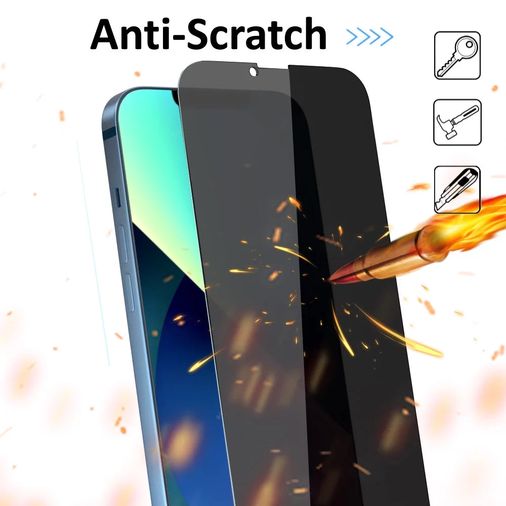 Privacy Screen Protector Compatible with Iphone 13 Mini anti Spy Case Friendly Tempered Glass 9H Black (2 Pack)