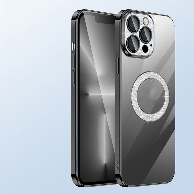 Electroplating Soft Diamond Ring Phone Case Drill Leakage Standard Mobile Phone Case Lens Film - Small Enterprise