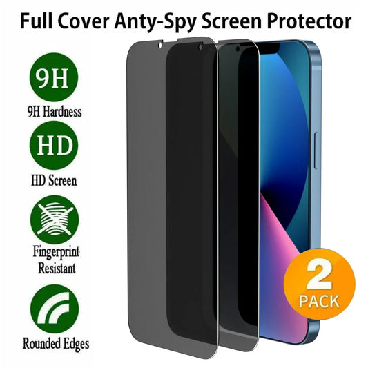 Privacy Screen Protector Compatible with Iphone 13 Mini anti Spy Case Friendly Tempered Glass 9H Black (2 Pack)