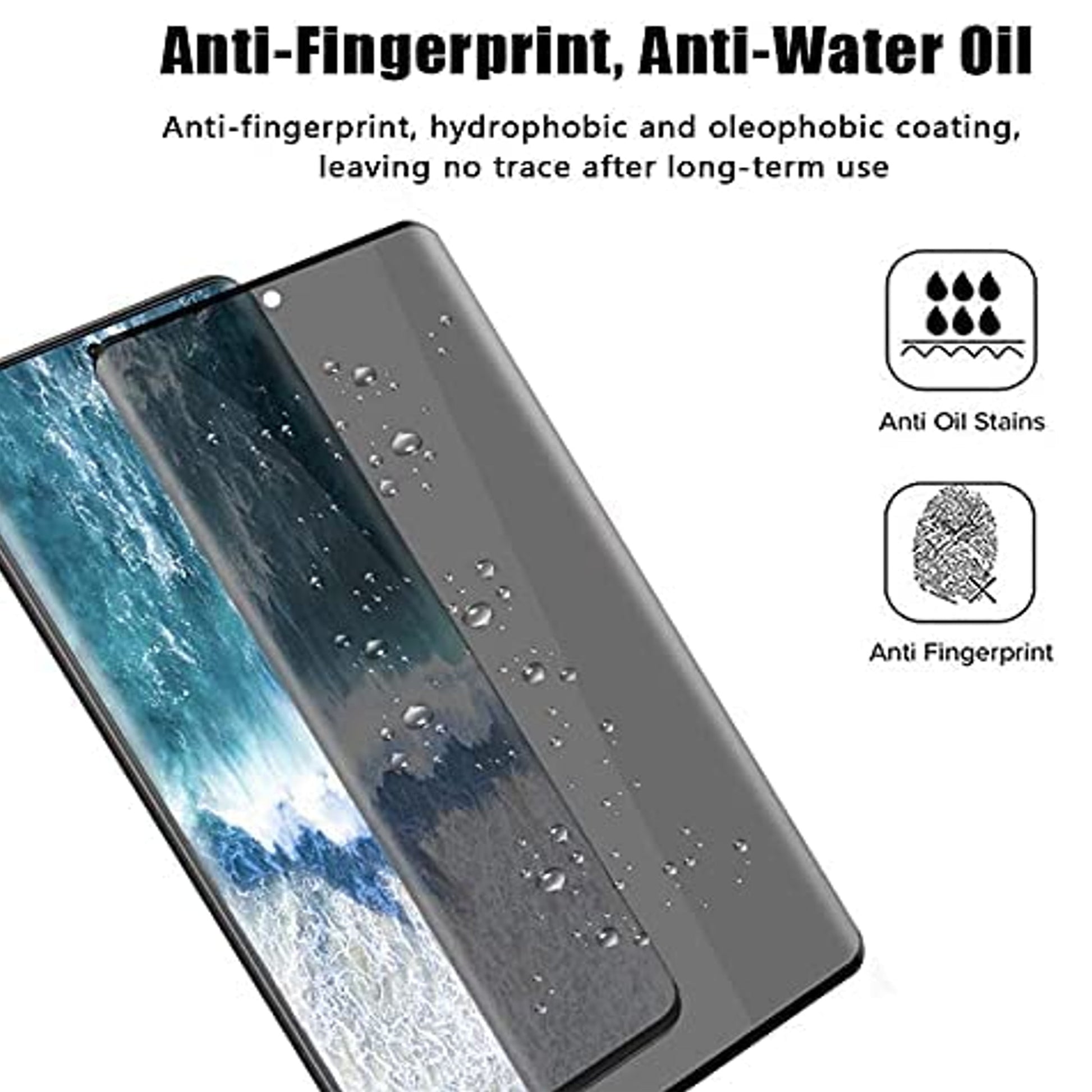 For Samsung Galaxy S23+ plus Privacy Screen Protector Tempered Glass Anti-Spy Anti-Peek 9H Hardness Screen Cover by  - Black