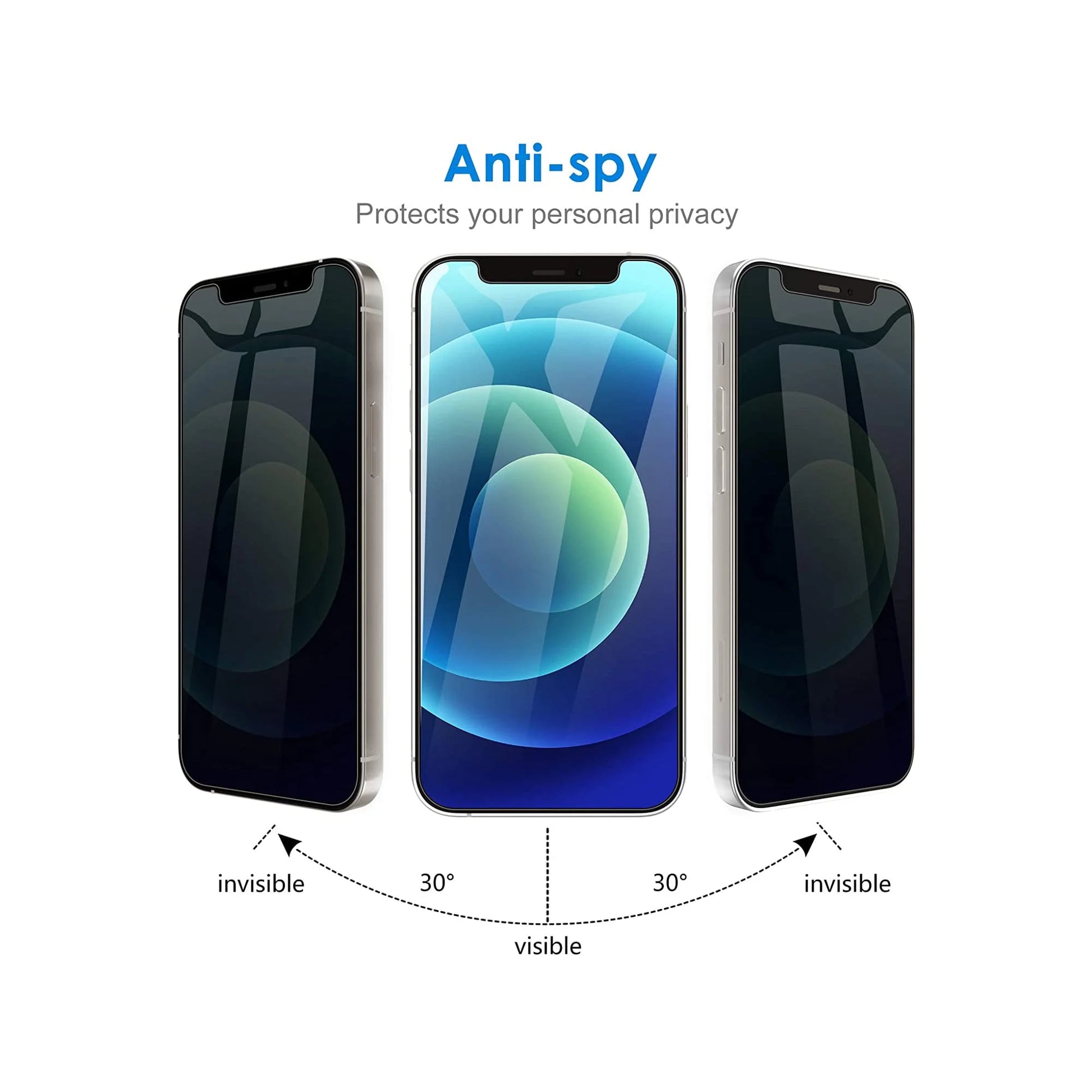 Privacy Tempered Glass Screen Protector for Apple Iphone 14, Anti-Spy Tempered Glass Film, 3-Pack