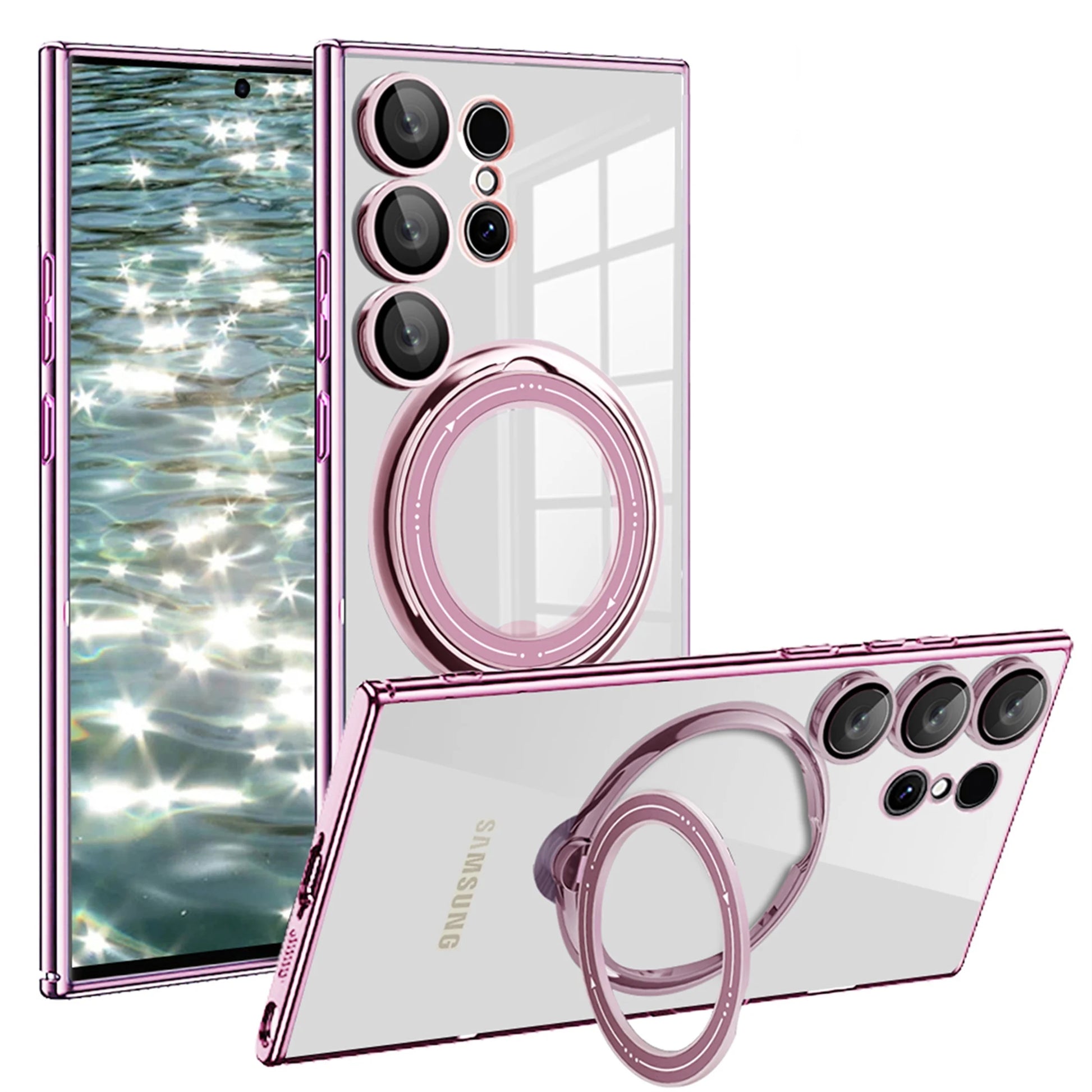 TPU Back Cover Cell Phone Case with Camera Lens Protector for Samsung Galaxy S24 Ultra