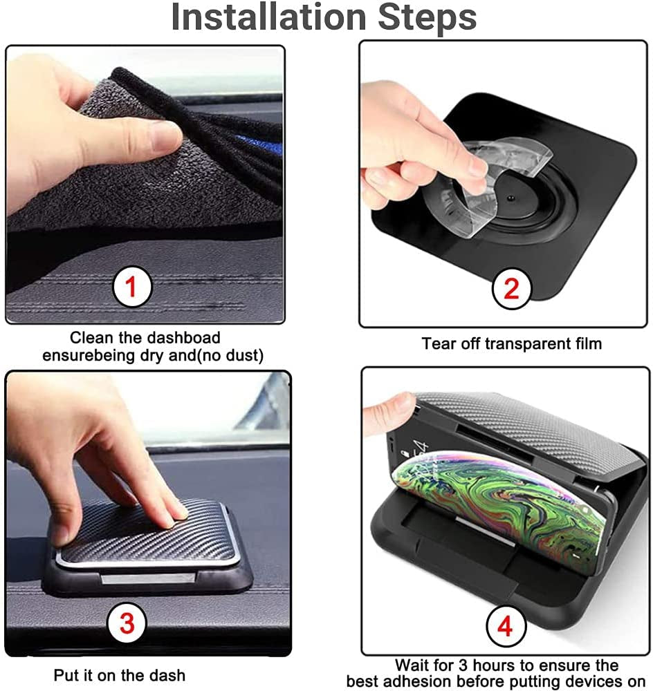 Car Phone Holder Mount, GPS Cell Phone Holder for Car Mounts Universal 3-7 Inch Non-Slip Dashboard Mobile Phone Car Mount Stand Holder (CHOLD)