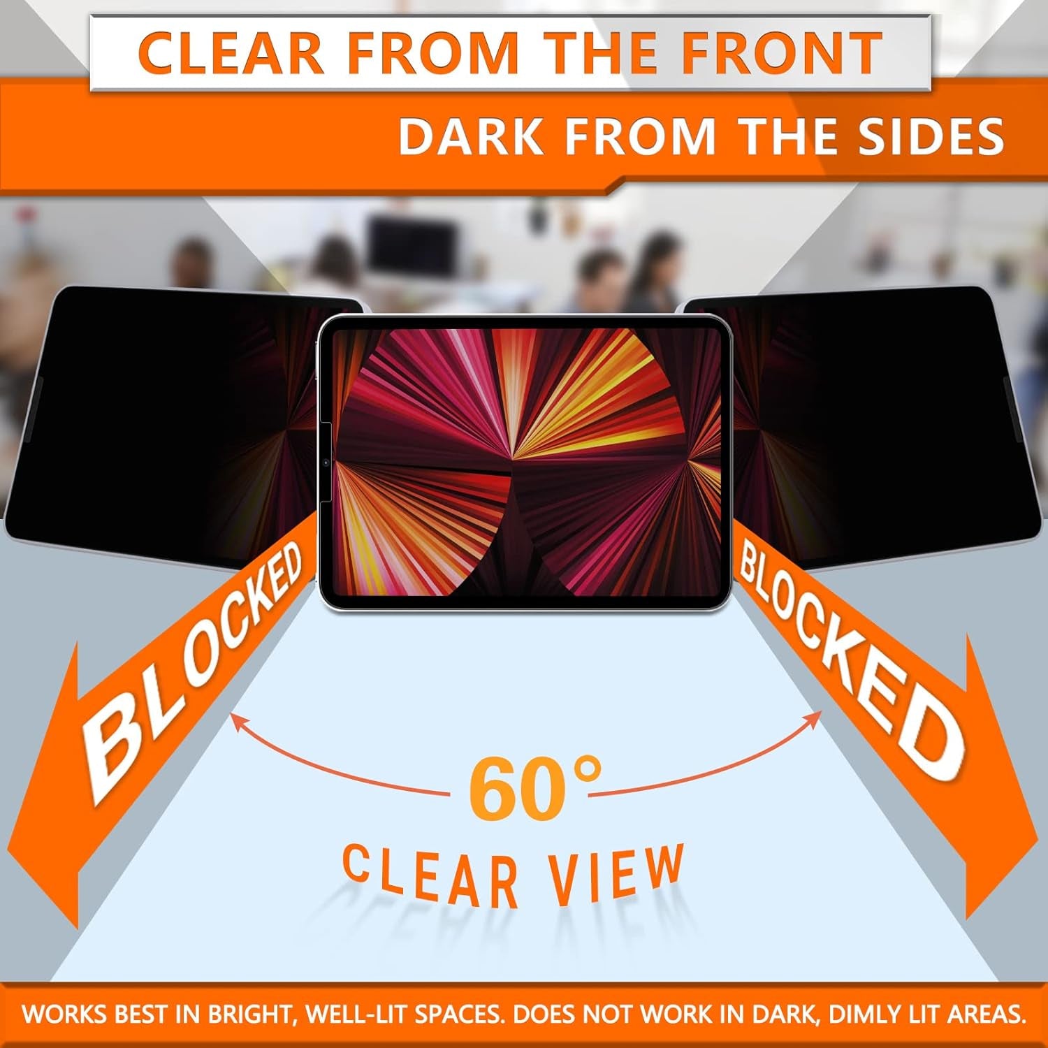 NEW Privacy Screen Protector Compatible with Ipad Pro 12.9 (2021 & 2020 & 2018), Anti-Spy,Anti-Scratch Compatible with Ipad Pro 12.9 Privacy Screen Protector