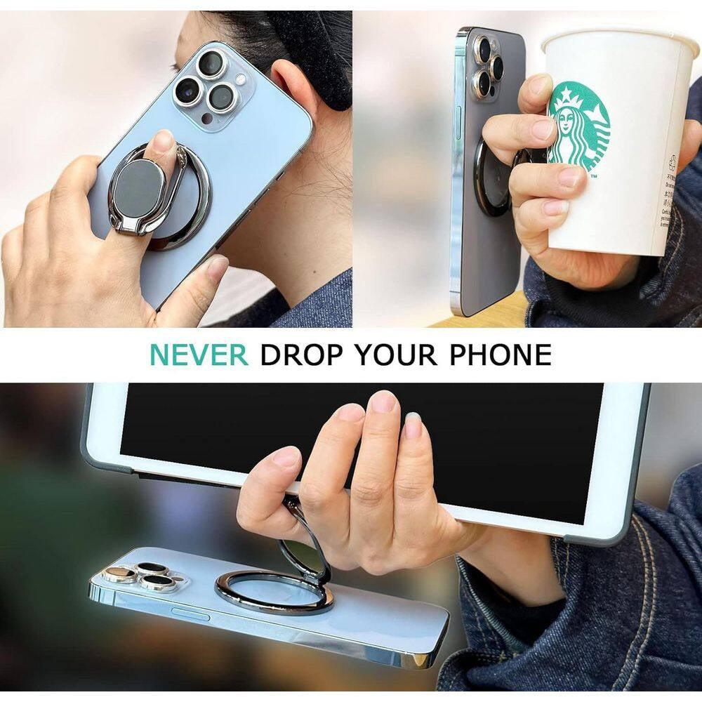 Magnetic Phone Ring Holder with Magsafe Double Adjustable Gym Ring Grip Removable for Iphone Ipad Smartphones Colorful