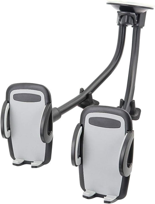 Dual Phone Holder for Car, Phone Mount for Truck Windshield/Dashboard Compatible with Iphone 11/Xs/Xr/X/8 Plus/8/7/6, Samsung Note 10+/10/9/8/7, HTC, LG and More 3.5-6.5 Inch Cell Phone