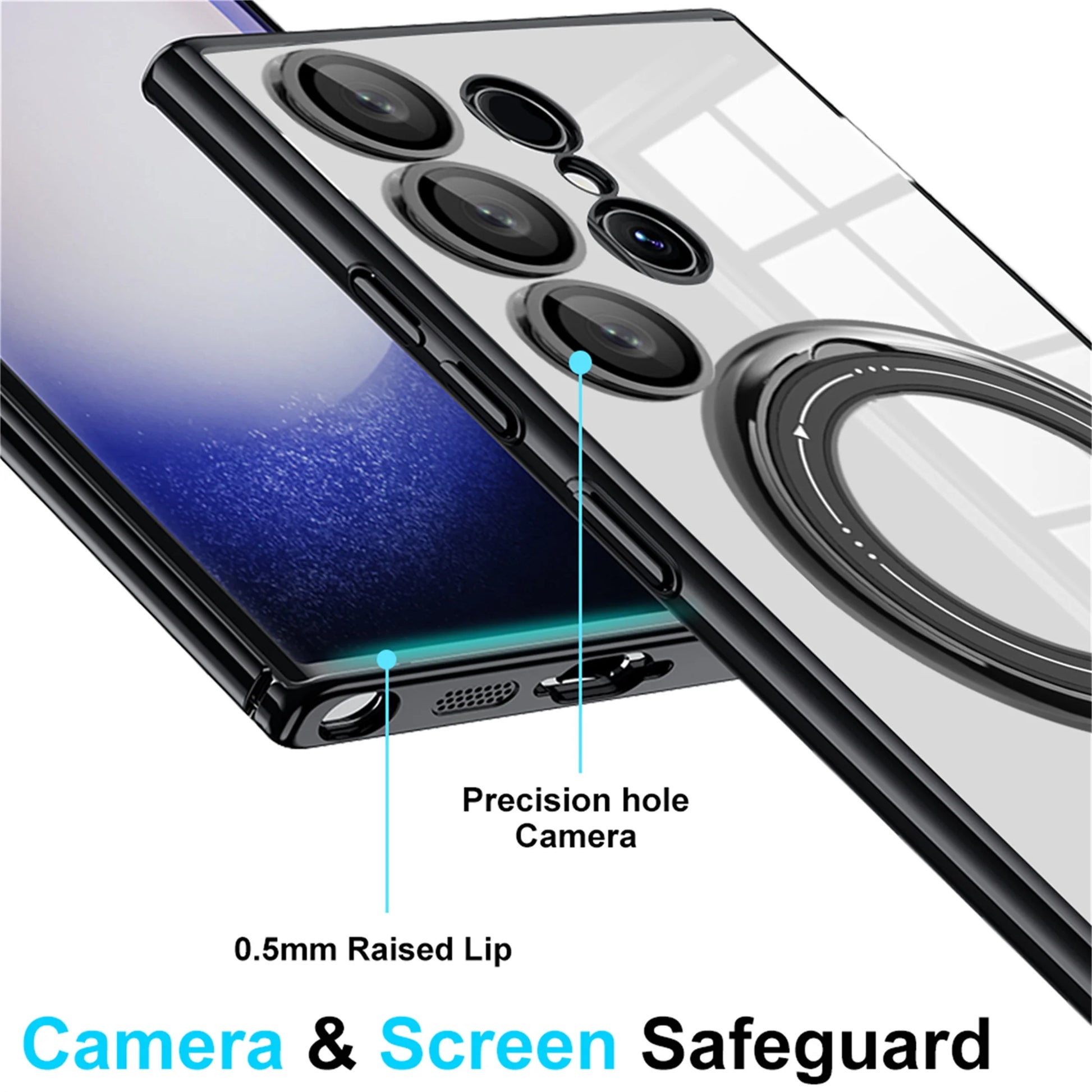 TPU Back Cover Cell Phone Case with Camera Lens Protector for Samsung Galaxy S24 Ultra