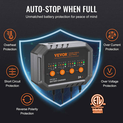 VEVOR 8-Amp Smart Battery Charger & Maintainer