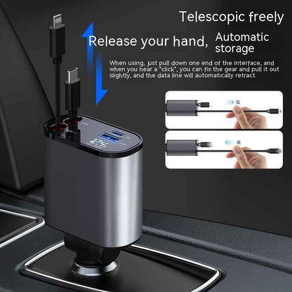 100W Metal Car Charger USB & Type-C Fast Adapter
