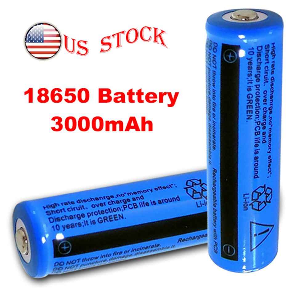 10Pcs 18650 3.7V Rechargeable Li-ion Batteries