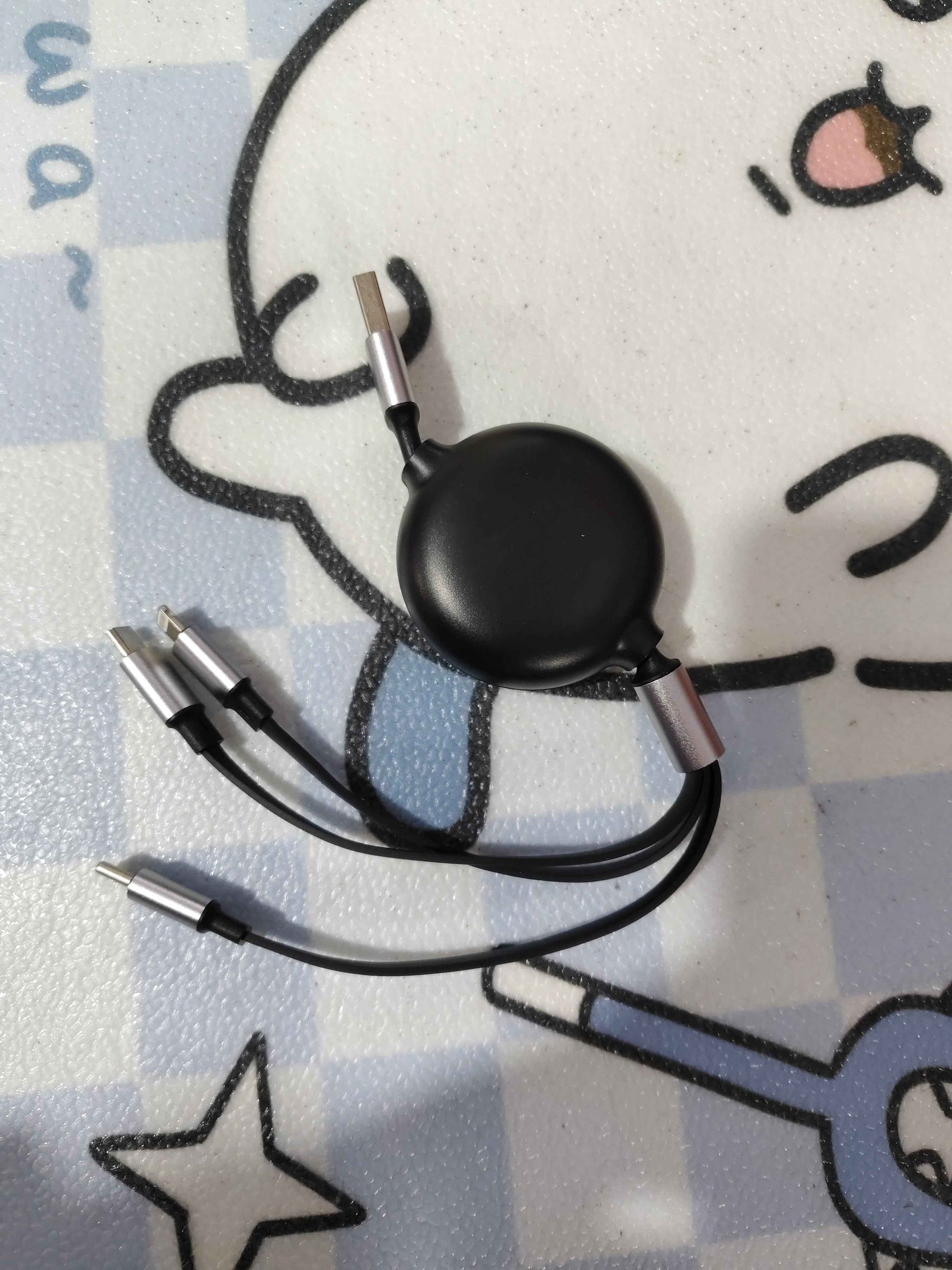 3 in 1 Retractable USB C/Micro USB Charging Cable
