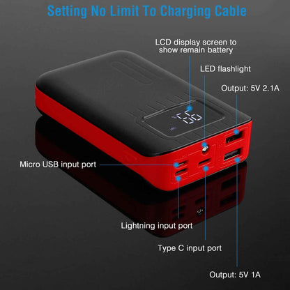 Portable 1W Power Bank with LCD & Dual USB Charging