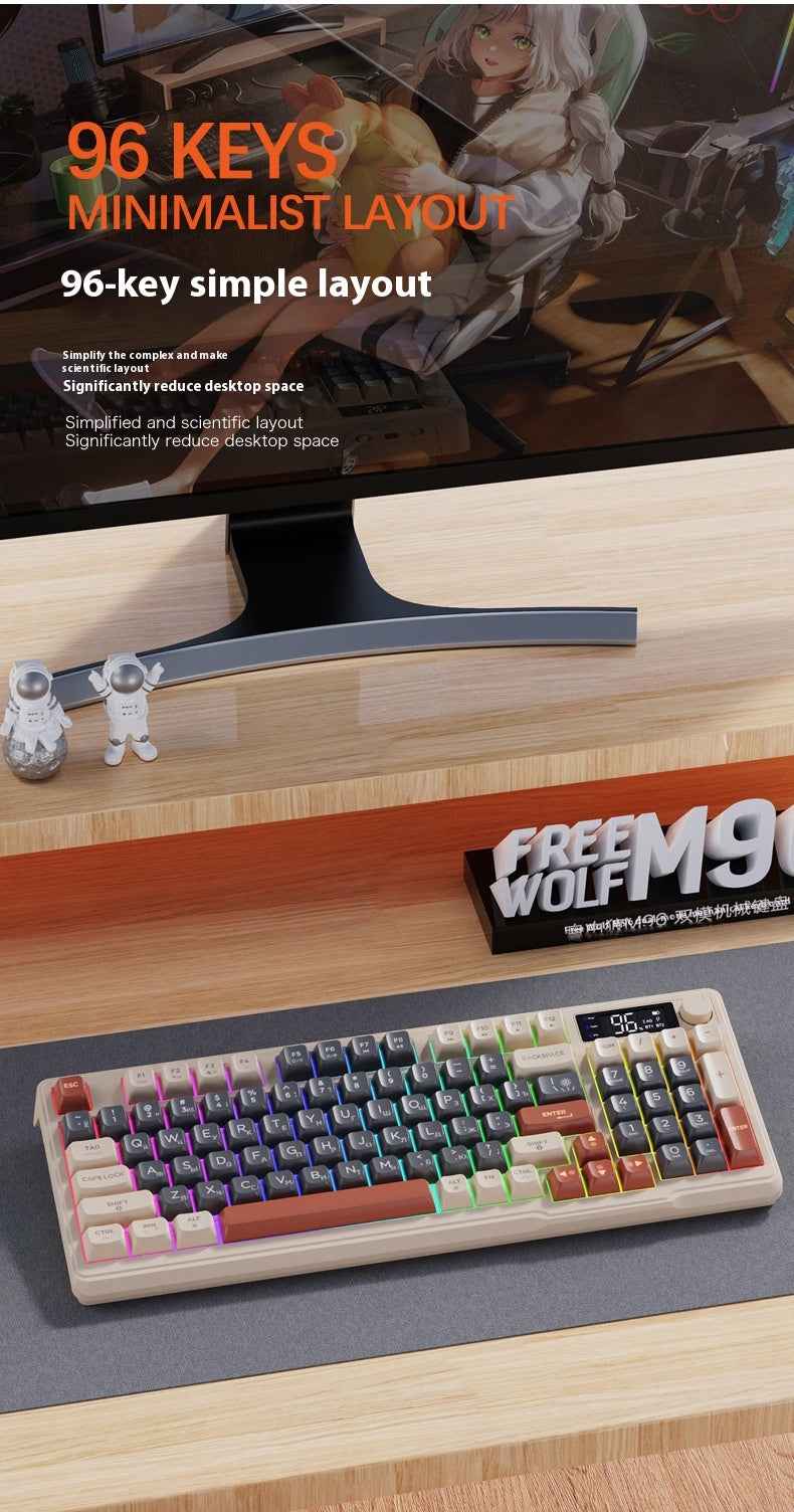Wireless Bluetooth Russian Keyboard Display