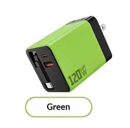120W GaN Fast Charger with Retractable Cable