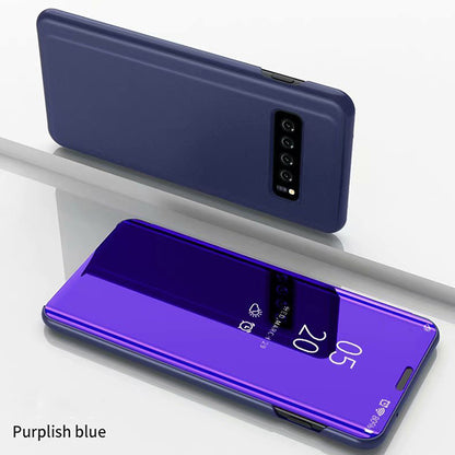 Luxury leather transparent mirror flip phone case - Small Enterprise