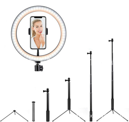 Compatible with Apple, 10 LED Ring Light Lamp Phone Selfie Camera Studio Video Dimmable Tripod Stand