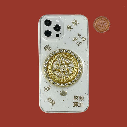 3D Diamond Dollar Turnplate Phone Case Luxury Designer - Small Enterprise
