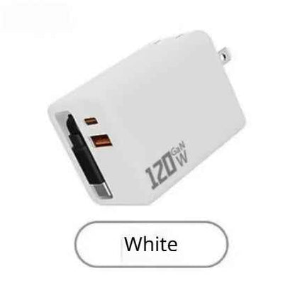 120W GaN Fast Charger with Retractable Cable