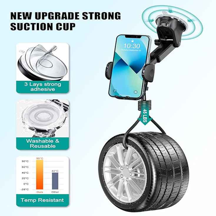 4-in-1 Universal Car Phone Mount with Super Suction