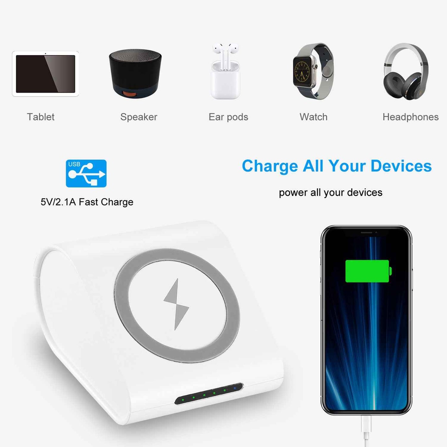 Qi Wireless Charging Power Bank 10400mAh