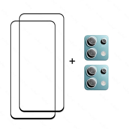 6 in 1 for  Redmi Note 13 Glass Tempered Glass Redmi Note 13 Glass Full Cover Screen Protector Camera Film Redmi Note 13