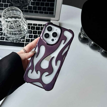 Flame Pattern Electroplating Heat Dissipation Phone Case