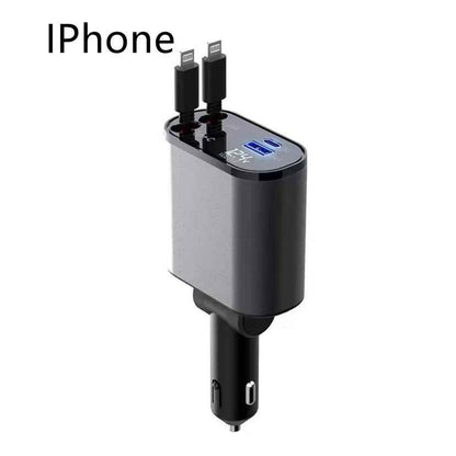 100W Metal Car Charger USB & Type-C Fast Adapter