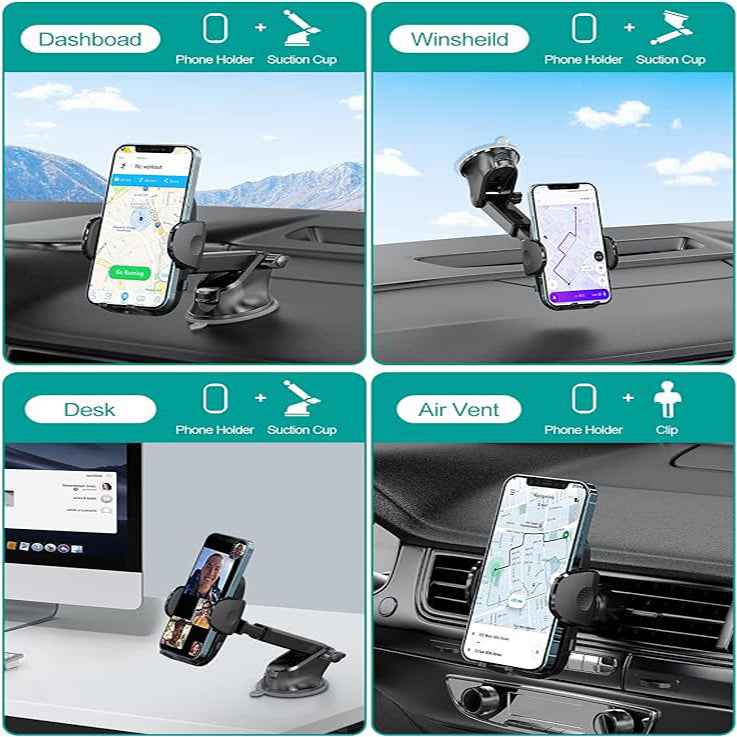 4-in-1 Universal Car Phone Mount with Super Suction