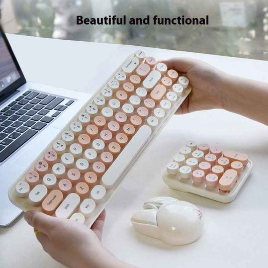 Wireless Keyboard And Mouse Three-piece Suit Cute Portable