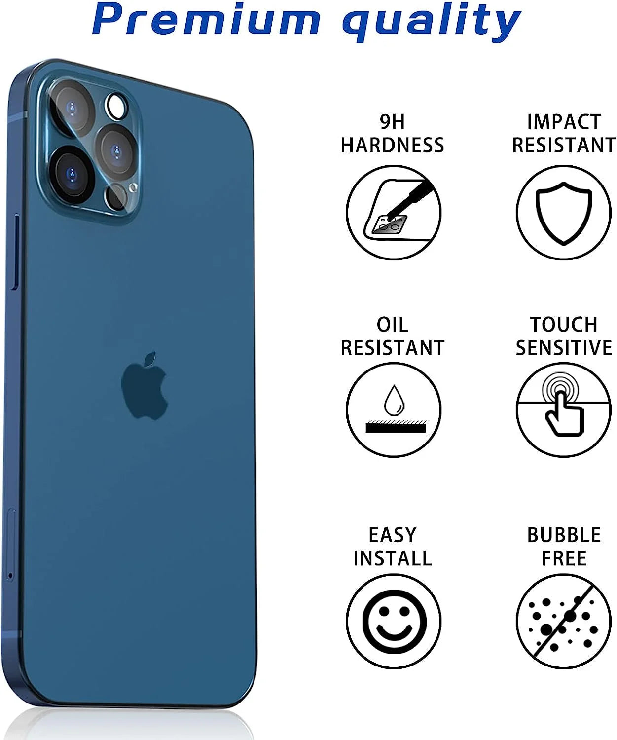 [ 2 Pack ]  Camera Lens Protector for Iphone 12 Pro Max, Scratch Resistant, Easy Installation