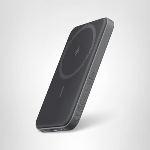 Anker 621 Magnetic Portable Charger (MagGo), 5,000mAh Wireless Power Bank with USB-C Cable, Magsafe-Compatible Battery Pack for iPhone 16/15/14/13/12 Series