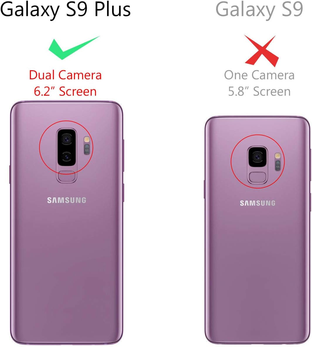 Samsung Galaxy S9 plus Case Ring Holder Kickstand Cases + Dashboard Magnetic Phone Car Mount [Red]