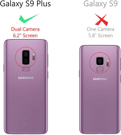 Samsung Galaxy S9 plus Case Ring Holder Kickstand Cases + Dashboard Magnetic Phone Car Mount [Red]