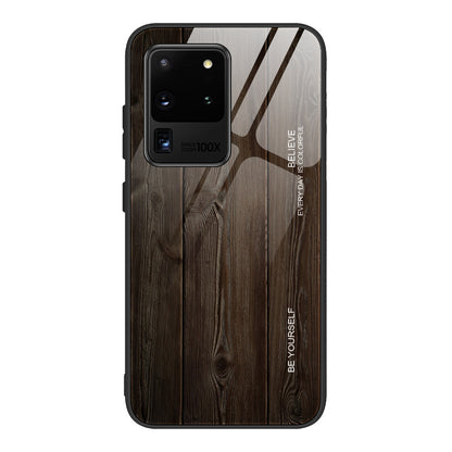 Wood grain tempered glass phone case - Small Enterprise