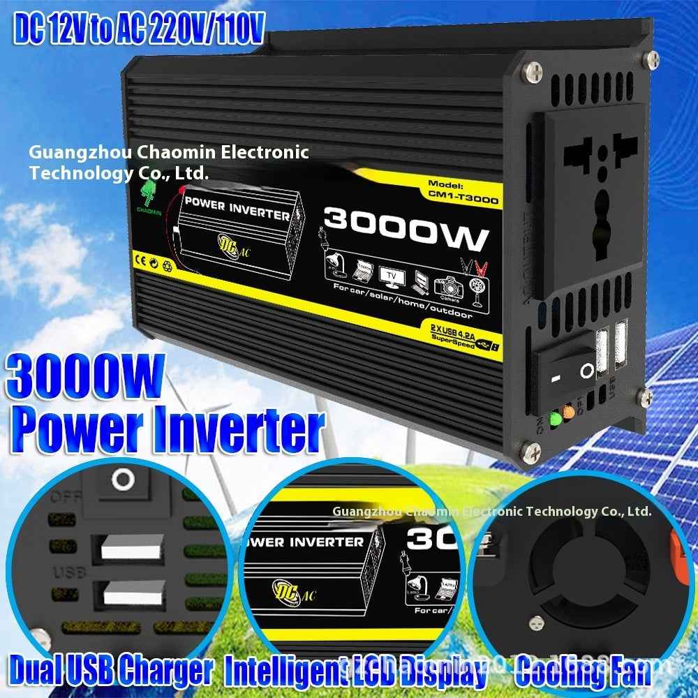 3000W 12V to 220V/110V Vehicle Solar Power Inverter