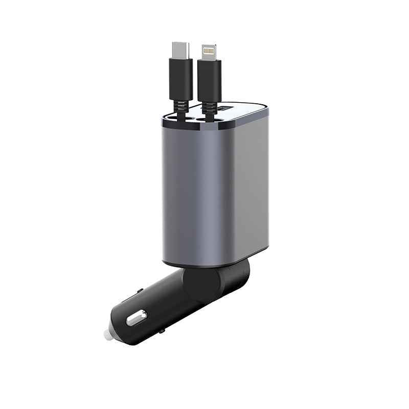 100W Metal Car Charger USB & Type-C Fast Adapter