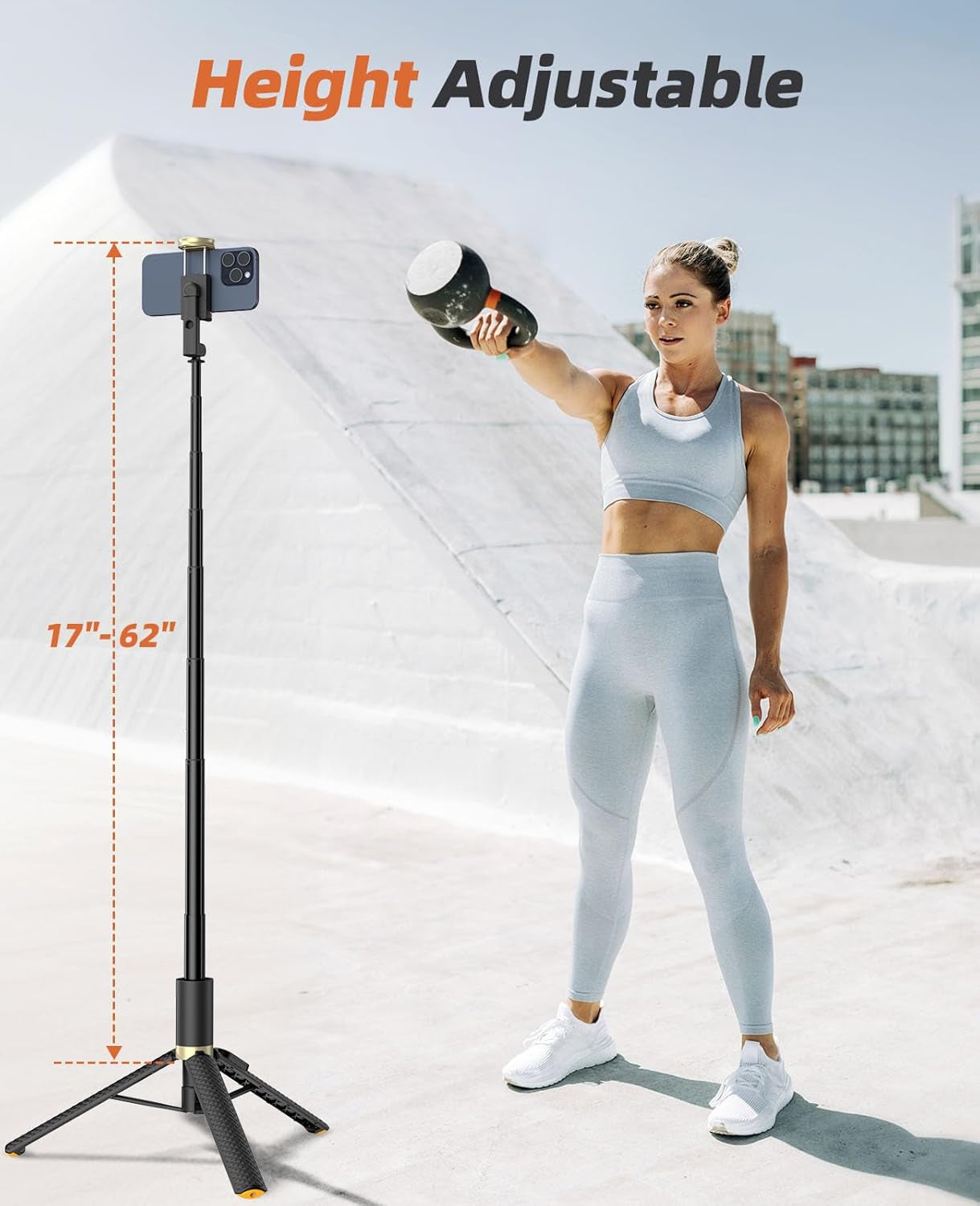 62" Phone Tripod & Selfie Stick, Tripod for Iphone with Remote, Portable, Lightweight Travel Stand for Selfies Video Recording Vlog, Extendable Stand Compatible with Iphone Android