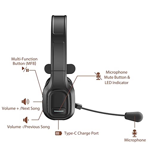 TruckerLink V5: Noise-Canceling Bluetooth Headset