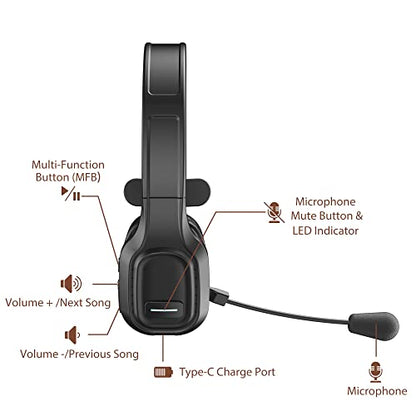 TruckerLink V5: Noise-Canceling Bluetooth Headset