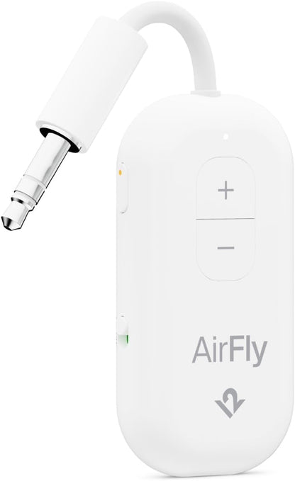 Twelve South AirFly SE | Bluetooth Wireless Audio Transmitter Adapter for AirPods/Headphones, 20+ Hr Battery, Works with 3.5mm aux Jacks on Airplanes, TVs, Gym Equipment, and Travel - Small Enterprise