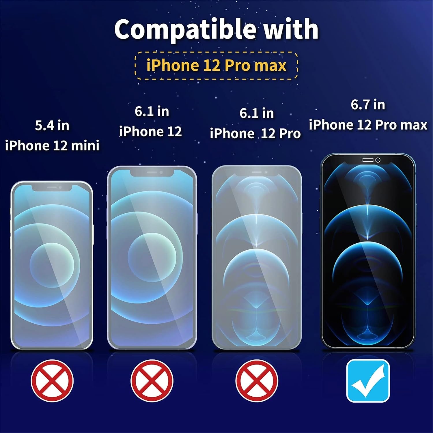 2+2 Pack [Full Coverage] for Iphone 12 Pro Max Privacy Screen Protector + Camera Lens Protector, 9H Hardness Anti-Spy Tempered Glass with Zero Bubble, 0.33Mm High Sensitivity, Case Friendly