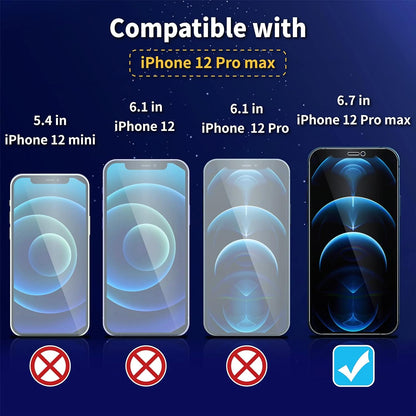 2+2 Pack [Full Coverage] for Iphone 12 Pro Max Privacy Screen Protector + Camera Lens Protector, 9H Hardness Anti-Spy Tempered Glass with Zero Bubble, 0.33Mm High Sensitivity, Case Friendly