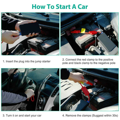 12V 20000mAh Car Jump Starter Power Bank with Lights