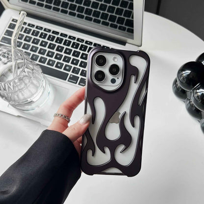 Flame Pattern Electroplating Heat Dissipation Phone Case