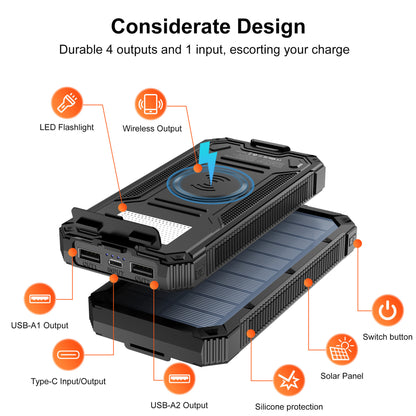 Outdoor Waterproof Wireless Charger Solar Charging Unit