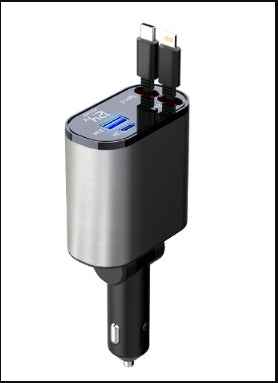 100W Metal Car Charger USB & Type-C Fast Adapter