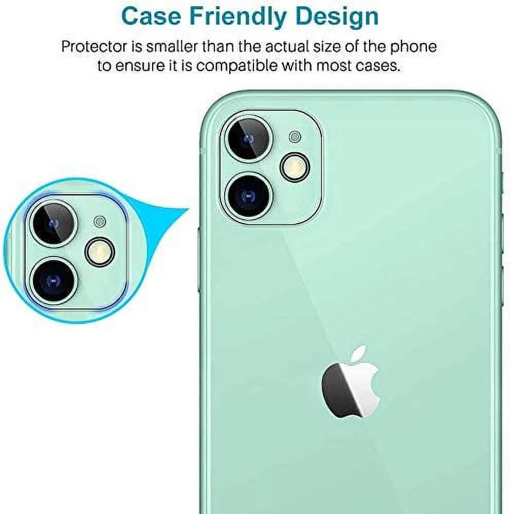 [3-Pack] for Rear Camera Lens of Iphone 11 Tempered Glass Screen Protector, 9H, Anti-Scratch, Anti-Bubble, Anti-Fingerprint by Nocaze {Compatible for Iphone 11}