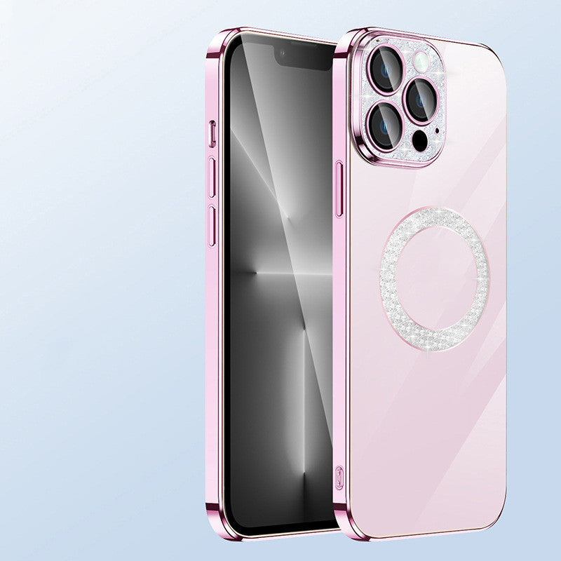 Electroplating Soft Diamond Ring Phone Case Drill Leakage Standard Mobile Phone Case Lens Film - Small Enterprise