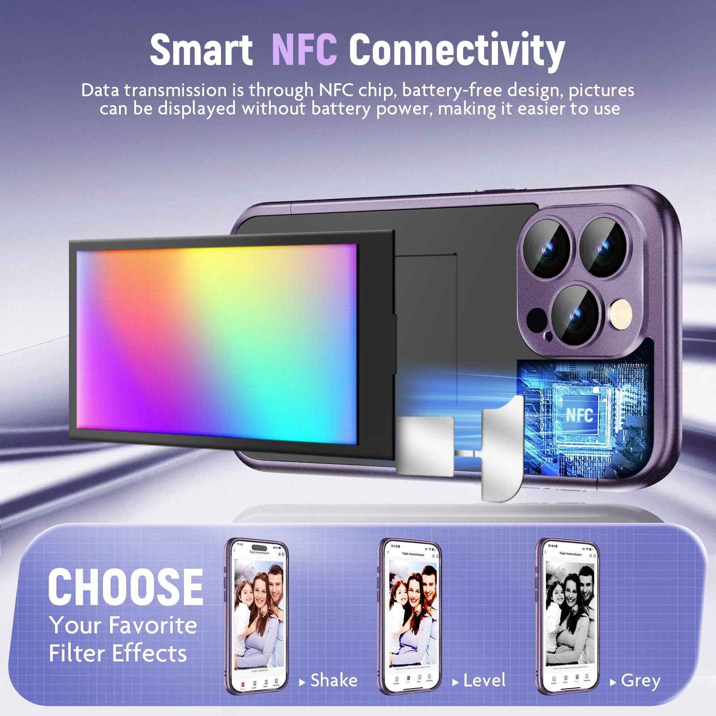 iPhone 15 Pro Max NFC Ink Screen Flip Case
