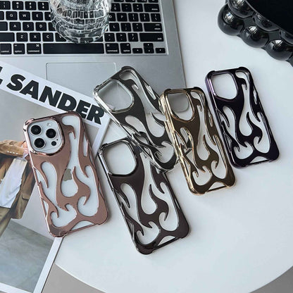 Flame Pattern Electroplating Heat Dissipation Phone Case